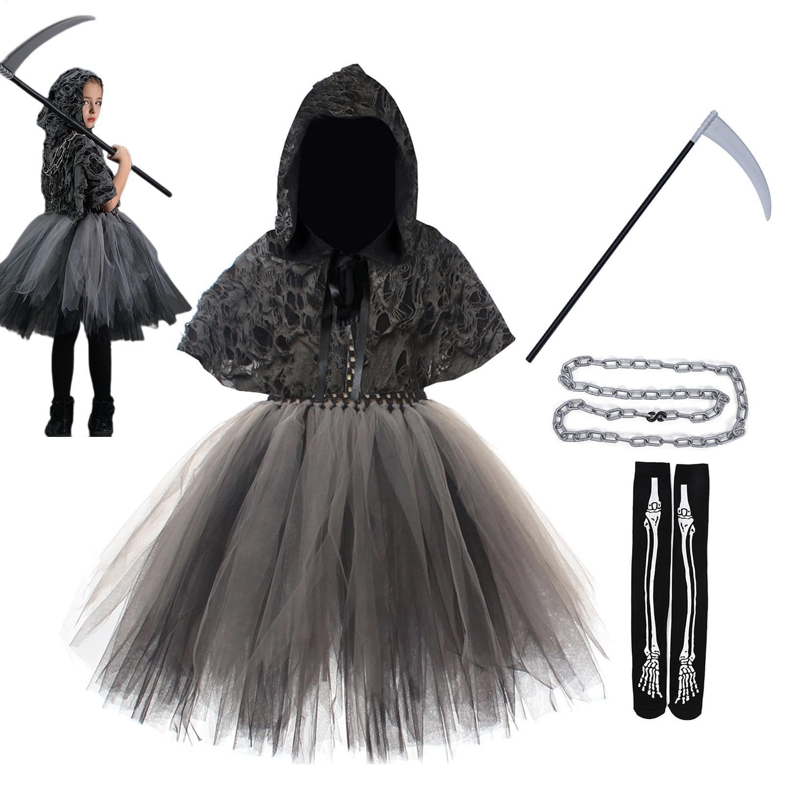 Costumi spaventosi per ragazze Mietitore Masquerade Giochi di ruolo