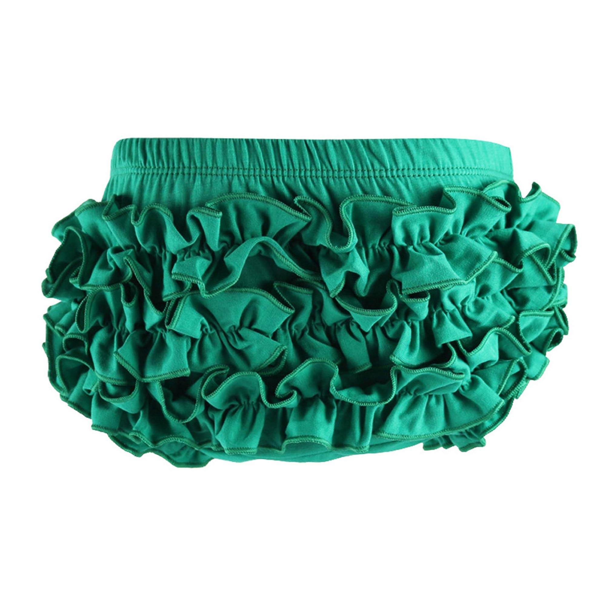 VduanMo Basic Cotton Diaper Cover Baby Bloomers with Ruffle Medium Green