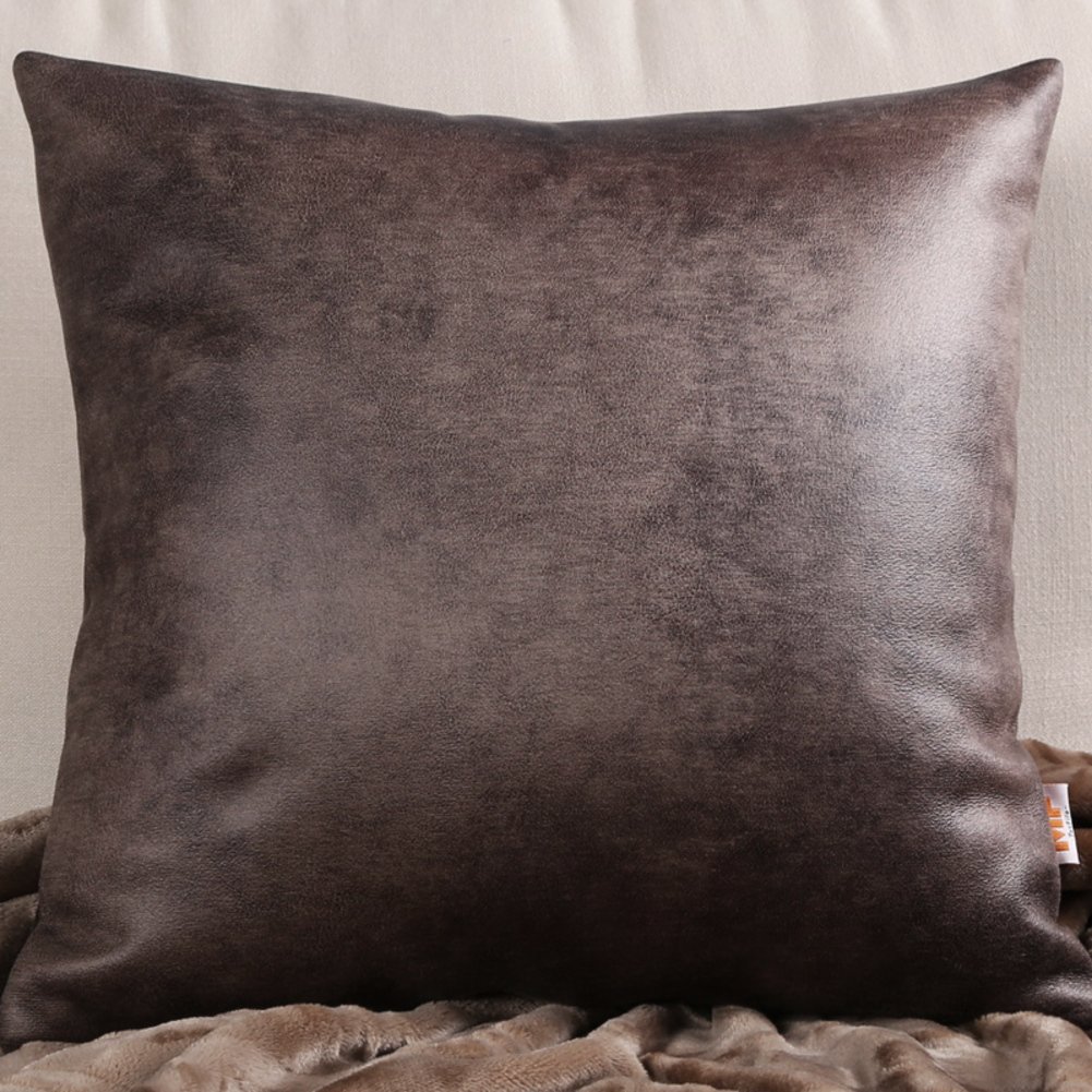Oreiller lavable en cuir de simulation 45x45cm coussin de décoration canapé salon