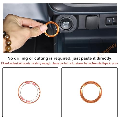 Miniatura 4 de Aunginsy Cubierta de anillo de decoración de arranque de motor de automóvil compatible con Ford Maverick 2022 2023 aleación de aluminio Push to