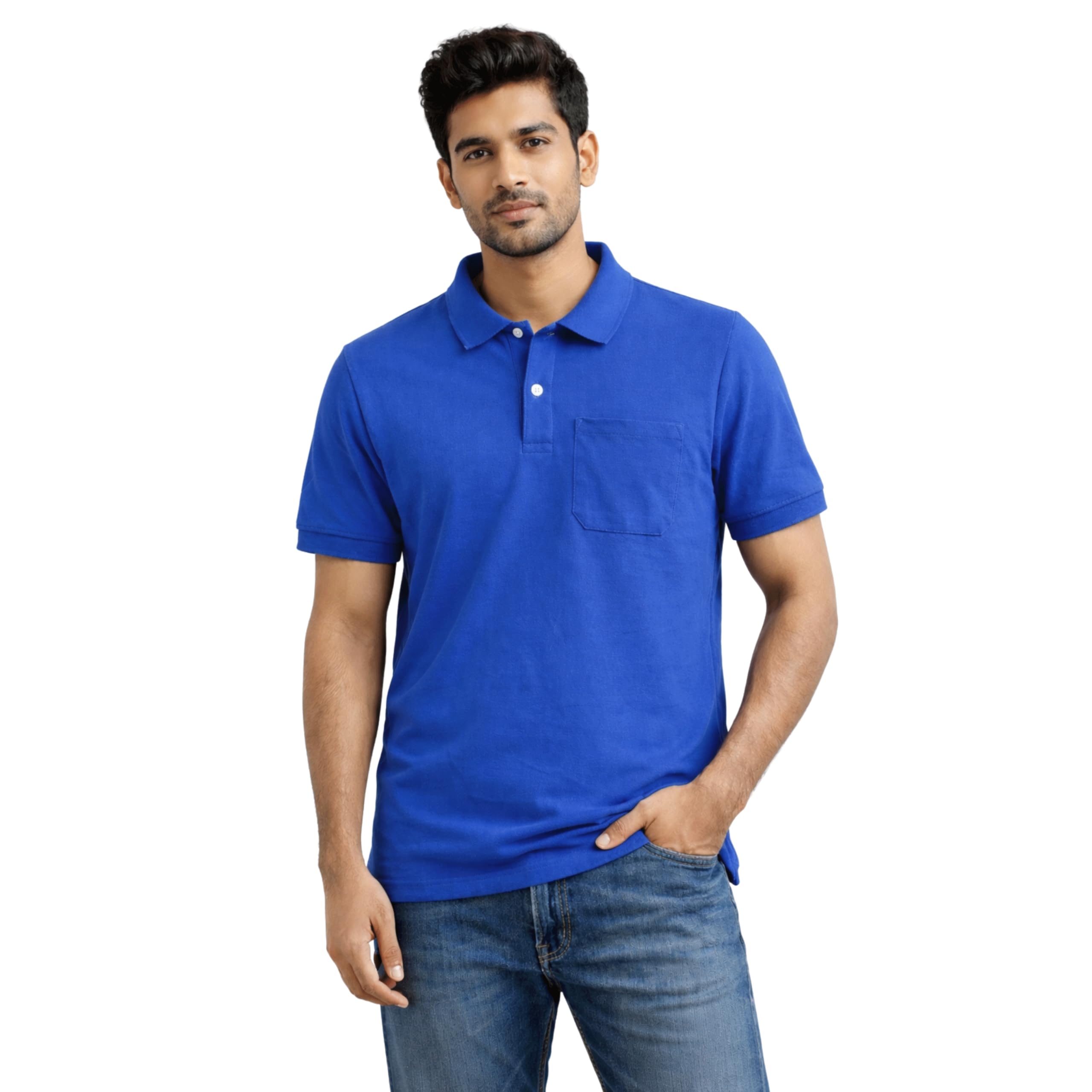 Men's Cotton Solid Colour Polo Tshirt | Collar |Chest Pocket | Half Sleeves | Plain-Regular Fit. Multicolour (Also Available in Combo Pack of 2)-picture-22