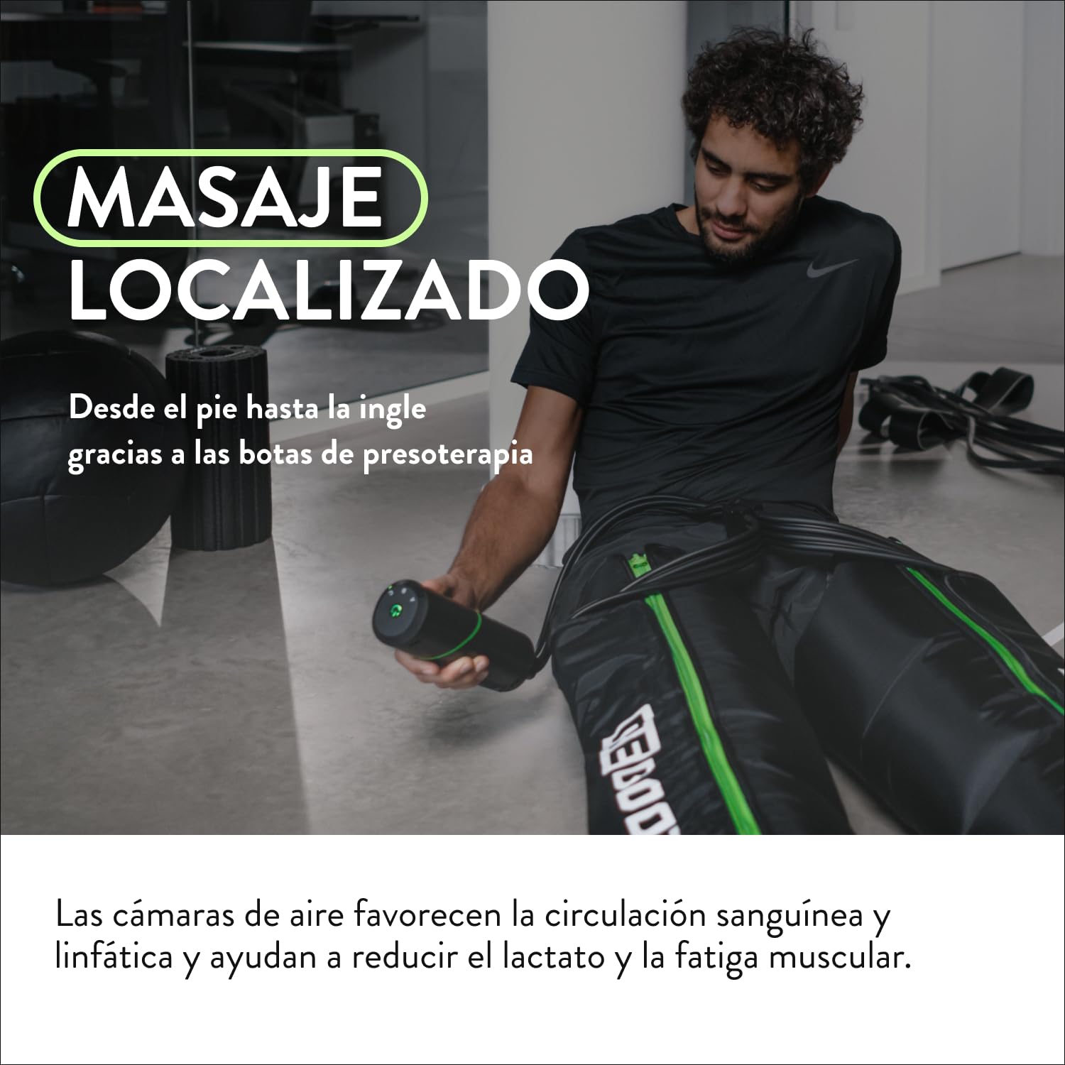 Go Lite Boots - Masajeador de Piernas | 180 mmHg | 4 Cámaras superpuestas | Para Hogar y Viaje | Recuperación de la musculatura | M