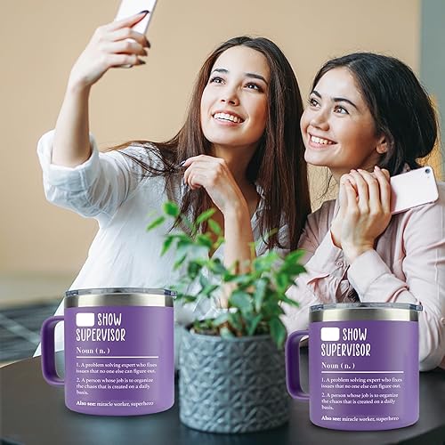 Miniatura 8 de WECACYD Taza de supervisor de Shit Show Regalos de Navidad para mujeres Regalos únicos de agradecimiento para profesores, compañeros de trabajo,