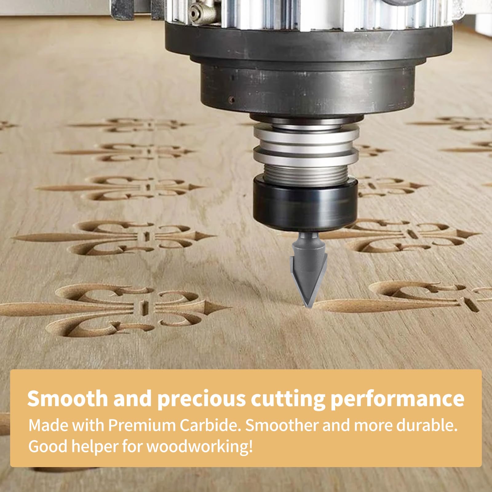 45 Degree V Groove Router Bit - 1/2 Inch Carbide -5