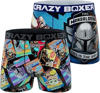 CRAZYBOXER Mens Underwear The Mandalorian Resistant Boxer Brief Original 2 PACK