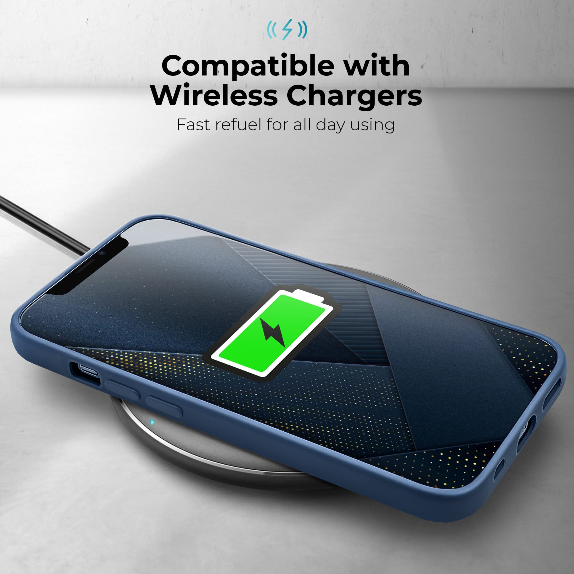 Funda De Silicona Moozy Lifestyle Para IPhone 16 Pro - Acabado Mate, Forro De Microfibra, Protección Antigolpes Y Compatible Con Carga Inalámbrica