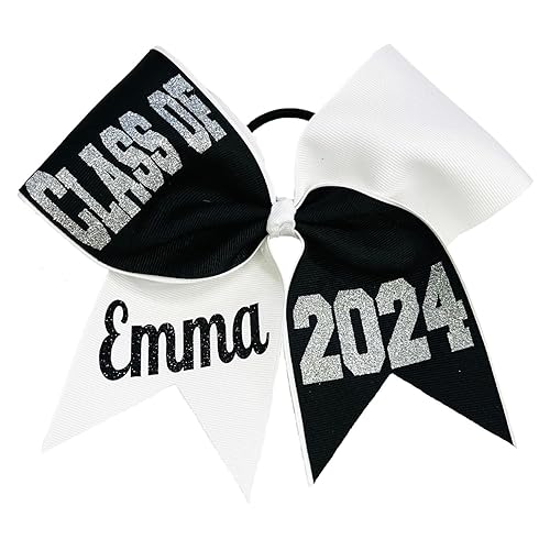 Miniatura 3 de "Class of" Senior Tick Tock Cheer Hair Bow - Regalos de graduación