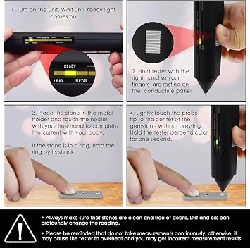 Diamond Tester Pen, Professional Diamond Tester High Accuracy Moissanite Tester Combo Tester Kit 2pt Jewel Gem Stone Tester Diamond Selector for Diamond, Moissanite, Novice and Expert
