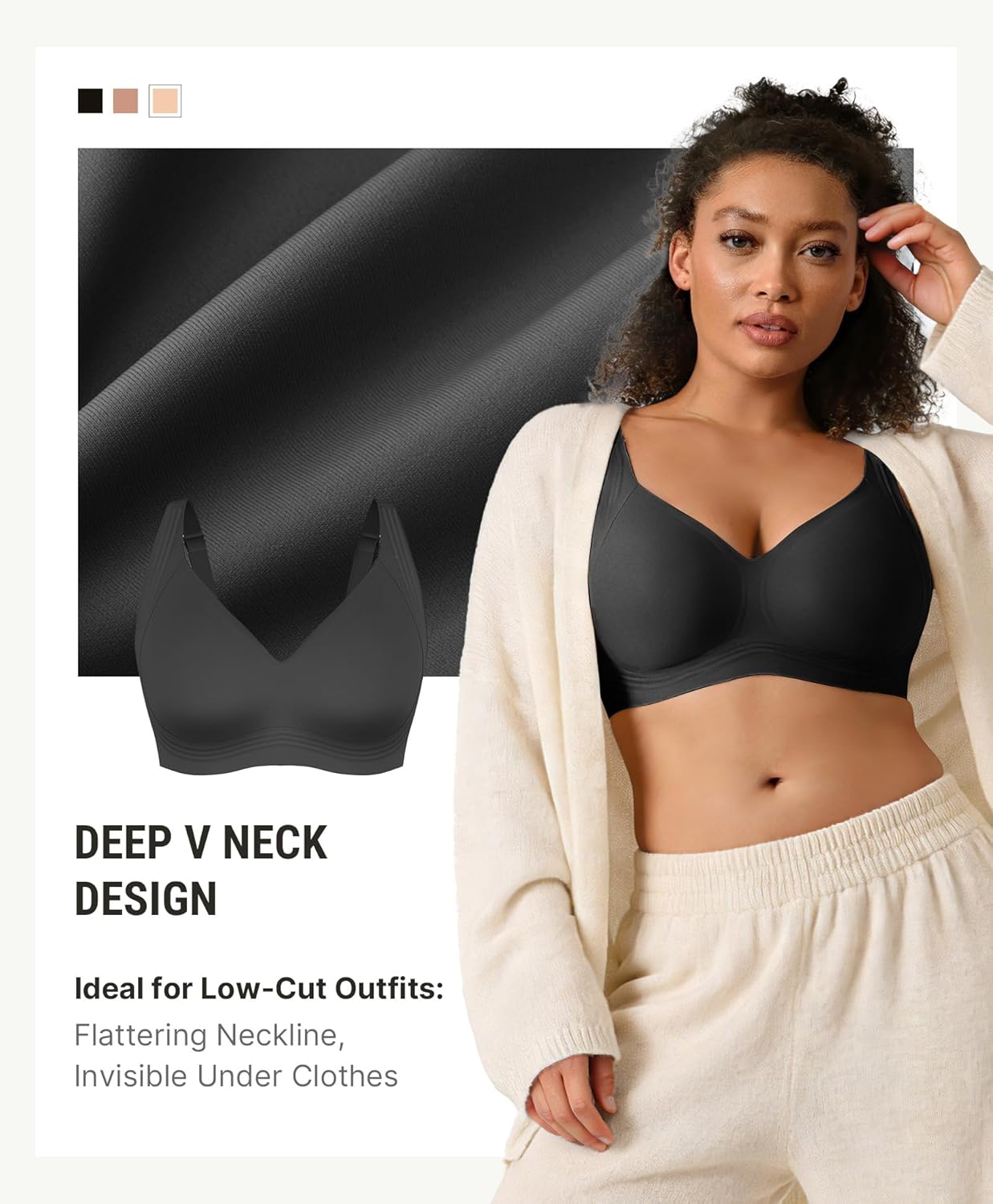 FeelinGirl Jelly Bras for Women Wireless Push Up Bralettes Seamless Full Coverage Supportive No Underwire Tshirt Bra - Image 5