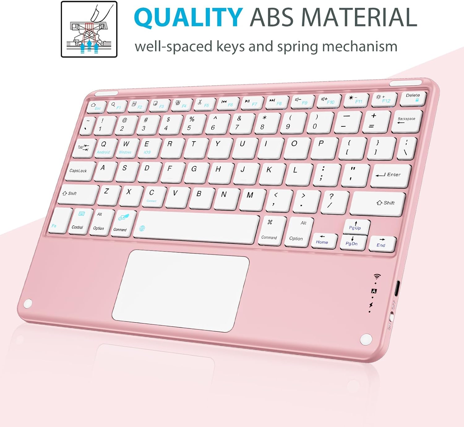 ProCase Touchpad Keyboard Case for iPad Air 11 Inch M4/M3/M2 & Air 5/4 10.9,Detachable Keyboard with Precision Multi-Touch Trackpad,Slim Protective Case with Pencil Holder for Work & Travel-Melonpink