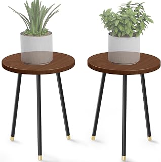 Plant Stand Indoor 2 Pack: Adjustable Wood 16'' Indoor Plant Stand
