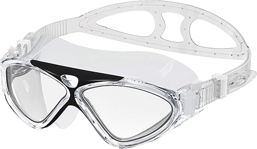 OutdoorMaster Máscara de natación - Máscara de natación de visión amplia y gafas antivaho impermeable A-Negro