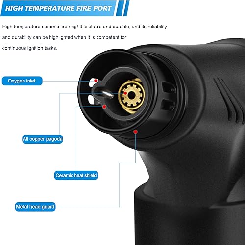 Miniatura 2 de Paquete de 4 encendedores, llama chorro, gas butano, mini encendedores recargables a prueba de viento, para vela, chimenea, parrilla (gas no