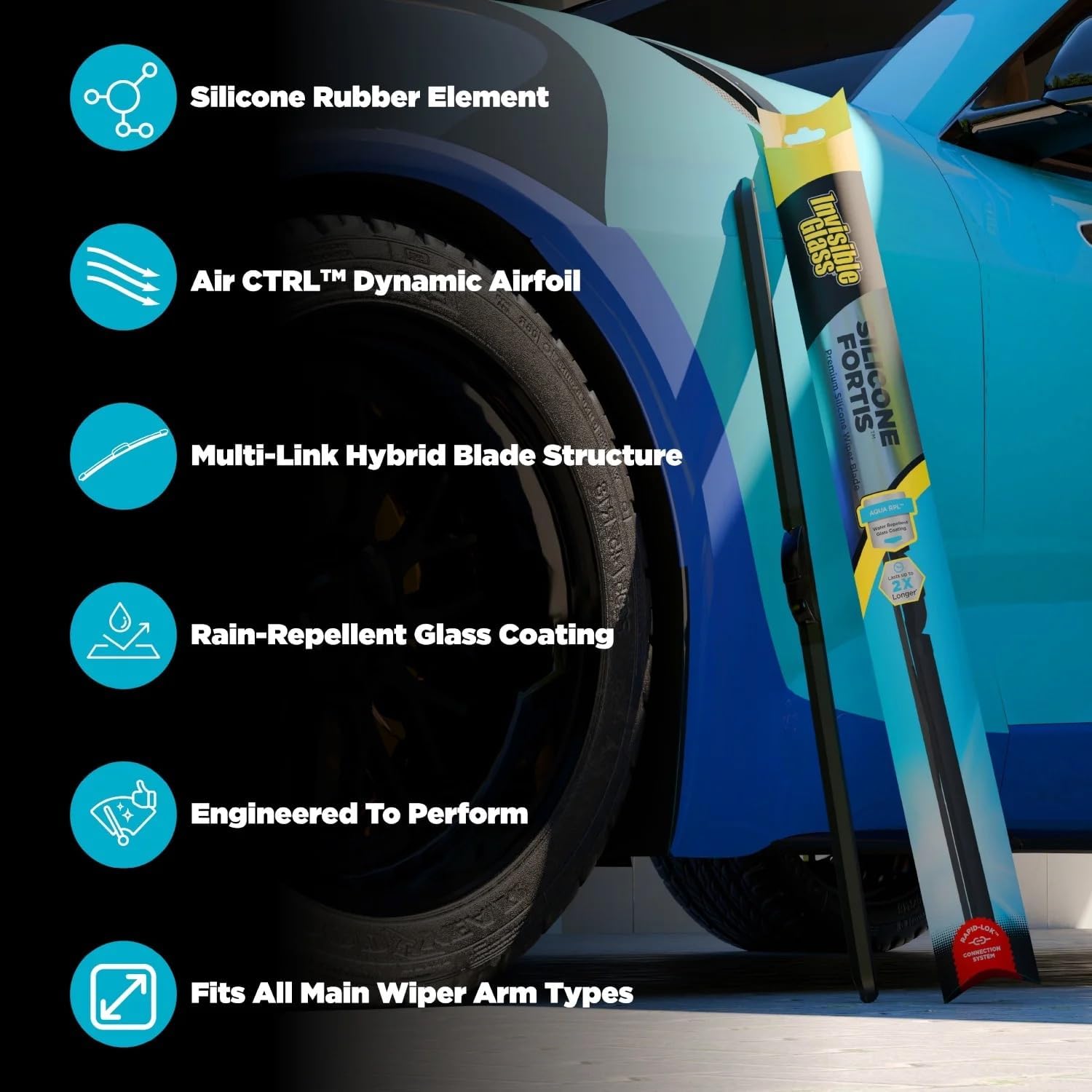 Invisible Glass Silicone Fortis Hybrid Wiper Blade 22"