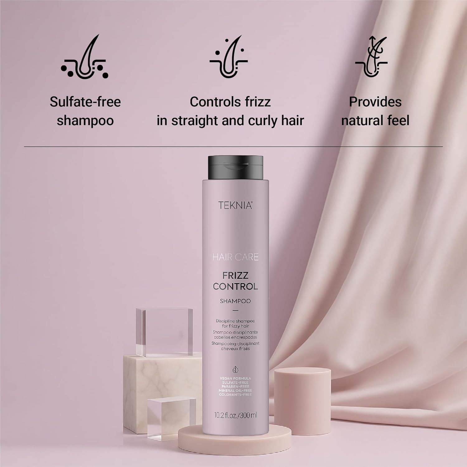 LAKMÉ Teknia Frizz Control Shampoo, Anti Frizz Shampoo for Frizzy or Curly Hair - Image 3