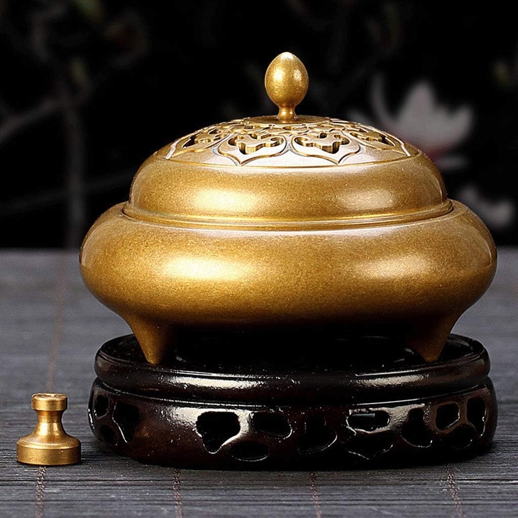 Incense Burner，Home Décor Holders Burner Copper Household Antique Disc Sandalwood Furnace