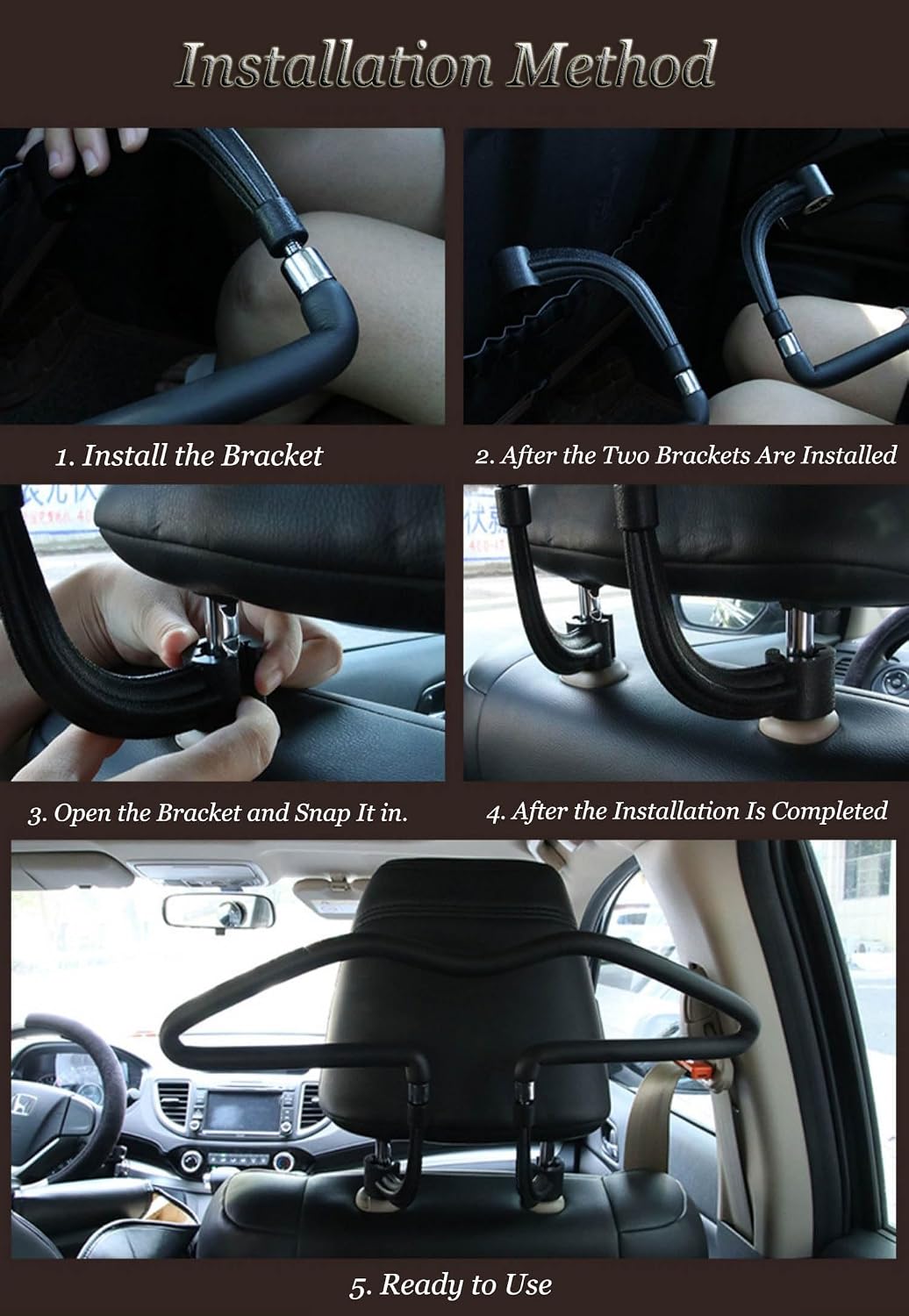 Car Coat Hanger for Jaguar I‑PACE F‑PACE E‑PACE F‑Type, Clothes Headrest Hanger Holder Robe Hook Back Seat Coat Hangers Car Accessories for Suits Shirts Jackets,2PCS