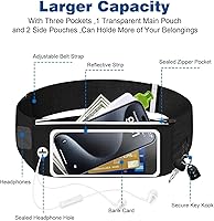 Running Belt-Loopband voor mobiele telefoon, waterdichte heuptas voor wandelen, fitness, reizen, verstelbare hardlooptas, telefoonhouder, accessoires (zwart