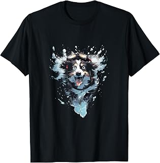 Australian Shepherd Dog Diving Swimming Underwater T-Shirt for Men Women Kids