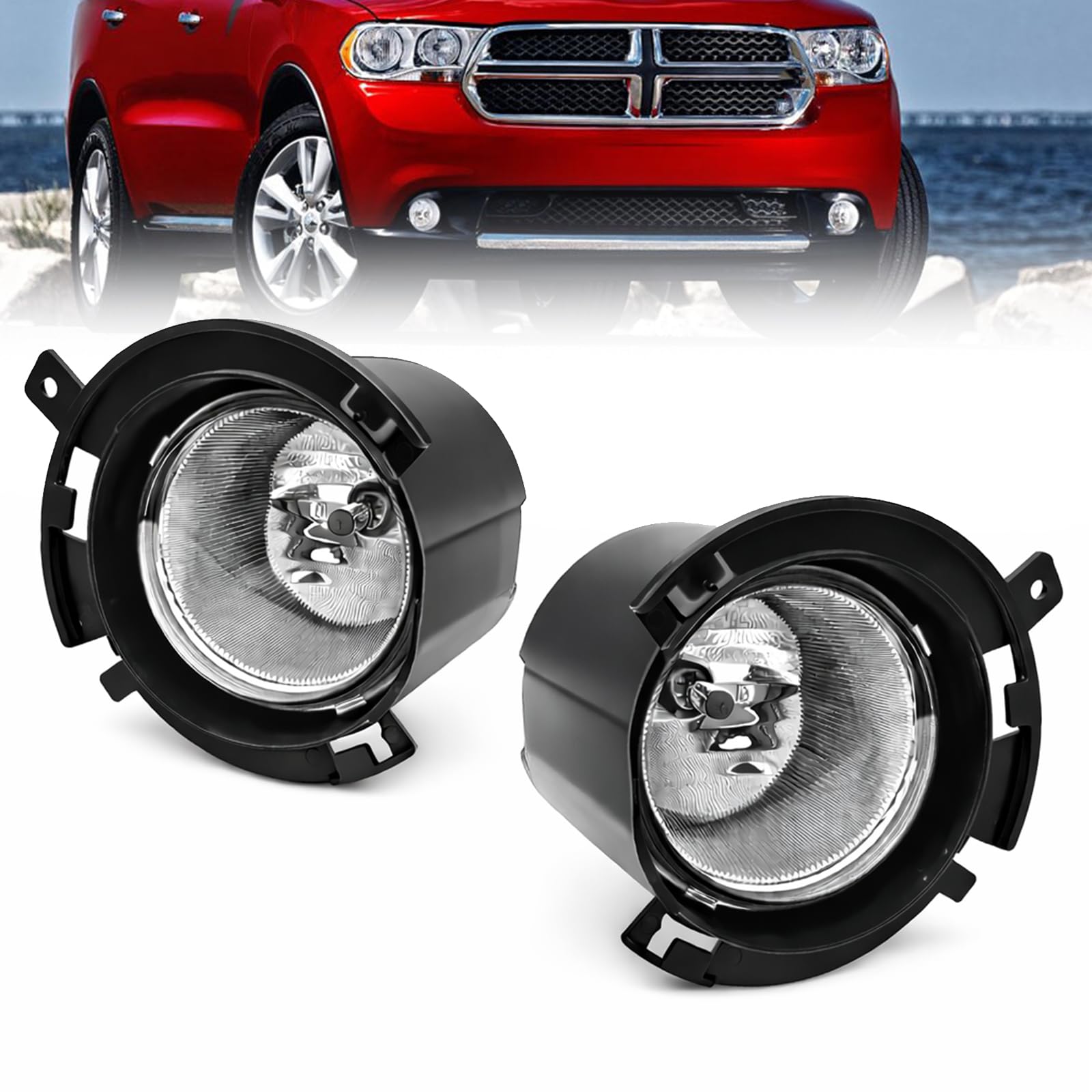 WILD BEAR Fog Lights Compatible With 2011 2012 2013 Durango Front Bumper Lamps Assembly w/o Switch and Wiring Kit
