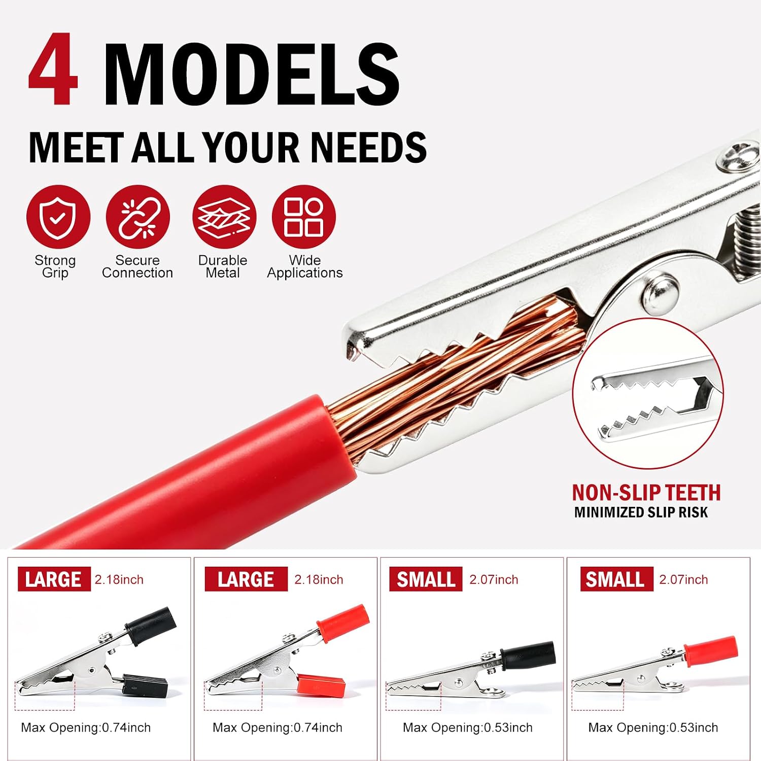 50-Piece Small Alligator Clips, Insulated Electrical Test Clamps image 2
