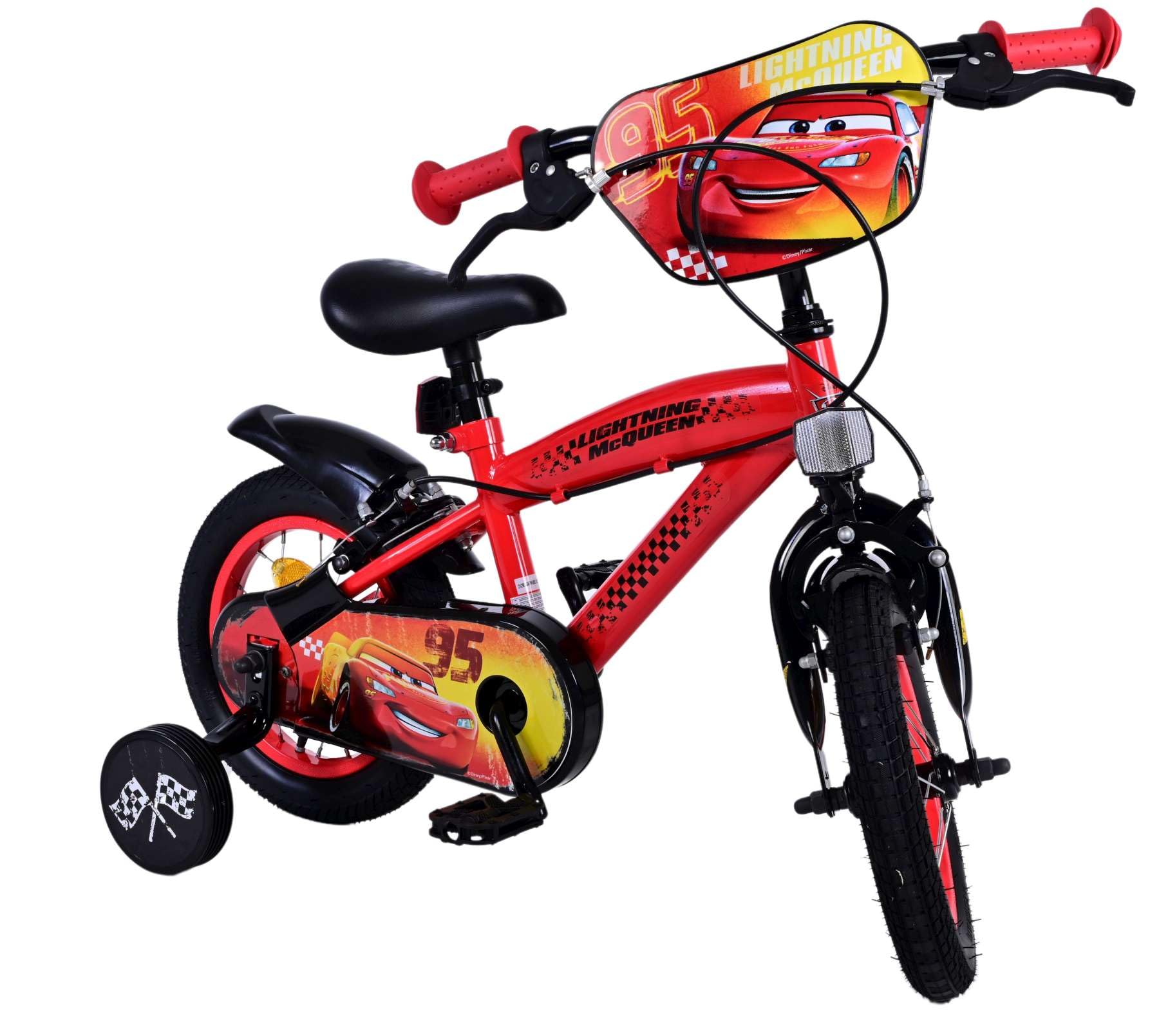 Disney Cars - Bicicletta per bambini da 12 pollici con due freni a mano, sicurezza, comfort e divertimento in uno!
