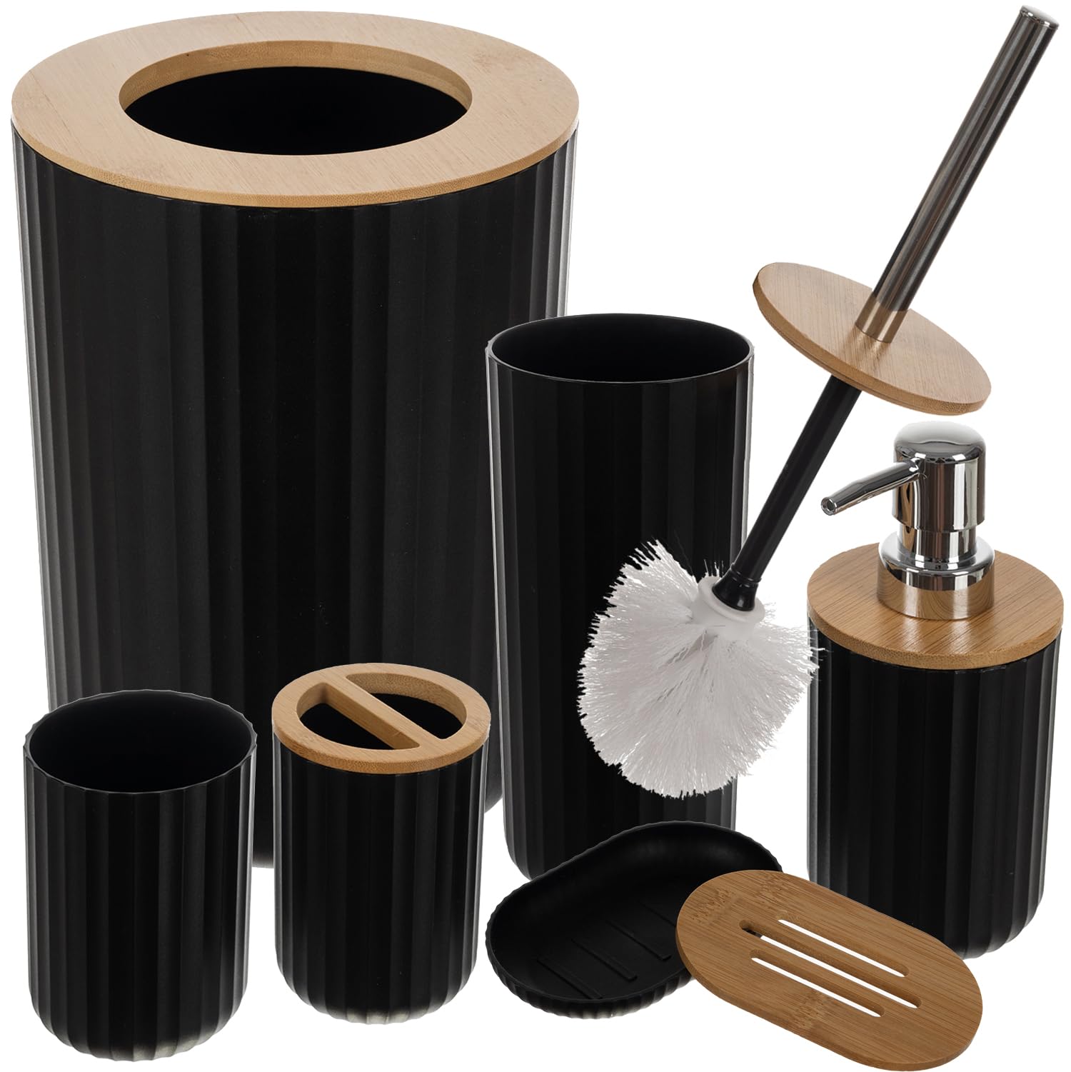 24635 Lot de 6 Accessoires de Salle de Bain avec Distributeur de
