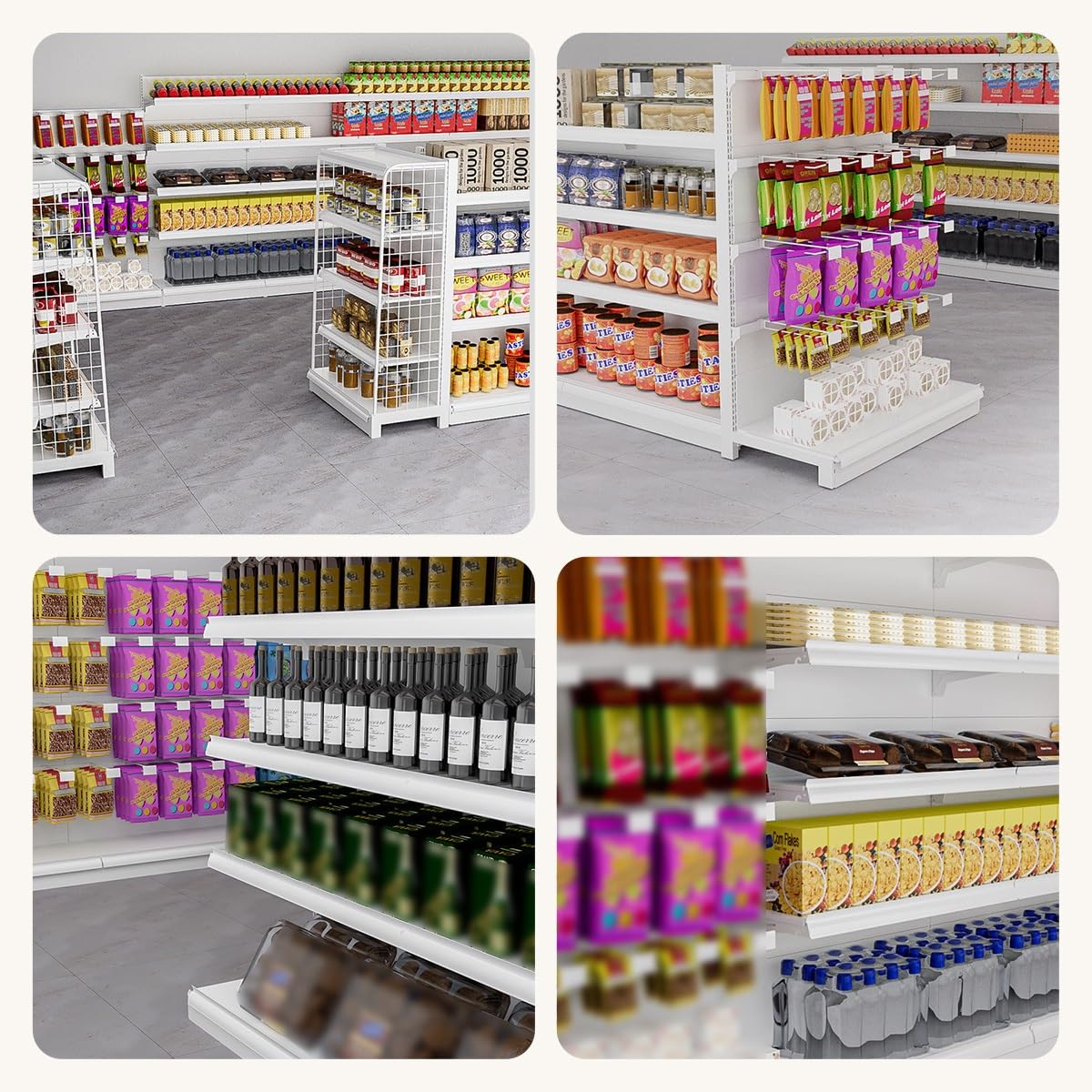 Étagère gondole double face pour supermarché, rayonnage magasin 4 ou 5 niveaux, présentoir métallique réglable, étagère commerce robuste pour épicerie et pharmacie(A-123*135cm/48.4*53.1in)