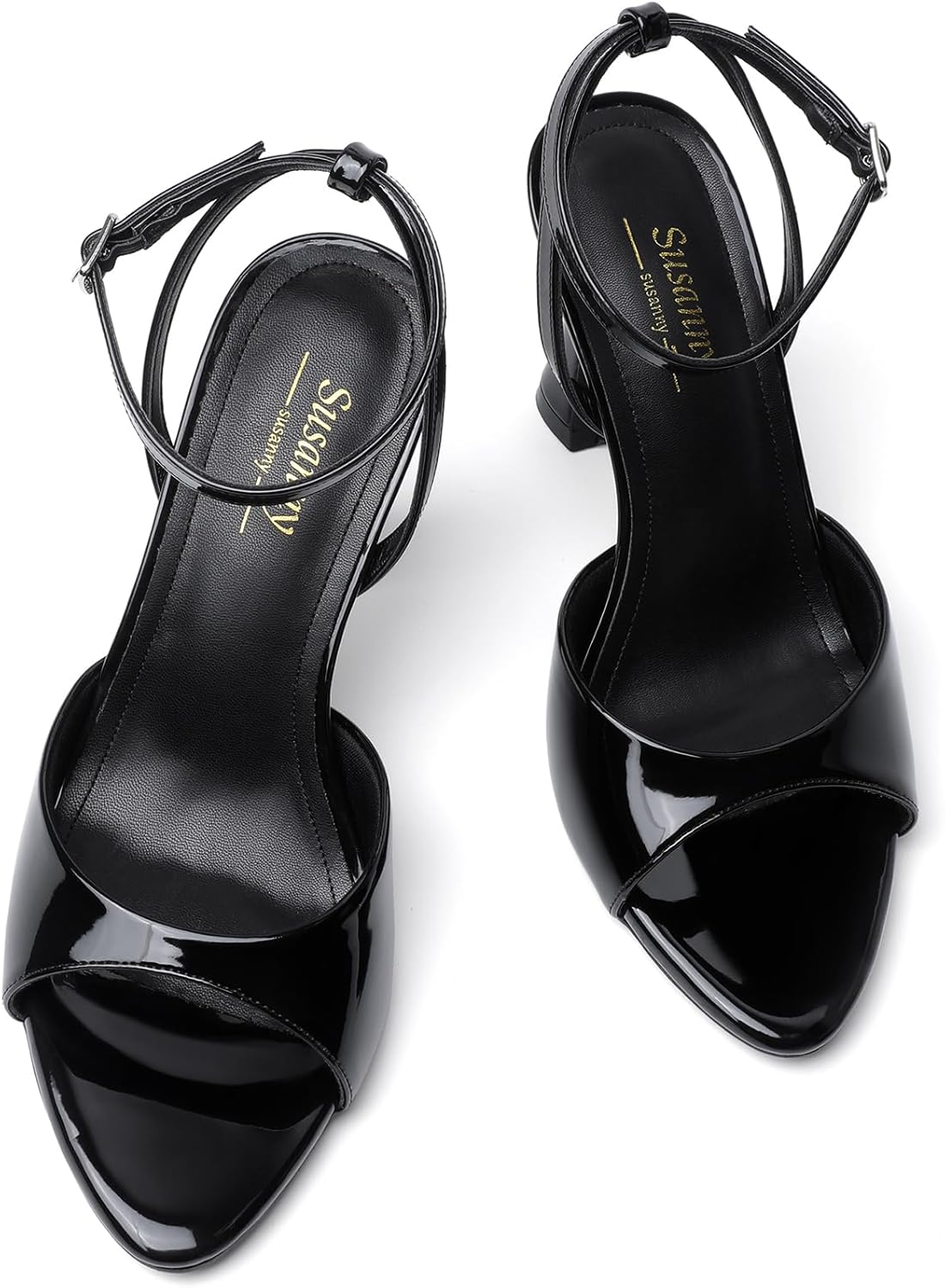 Susanny High Heels for Women Pointed Open Toe Strappy Chunky Block Heels Ankle Strap Stiletto Kitten Heeled Sandals Wedding Bridal Party Prom Sexy Dress Shoes - Image 5