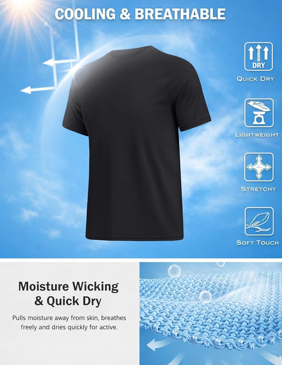 COOFANDY Mens Swim Shirt Short Sleeve UPF 50+ Sun Shirts Rash Guard Quick Dry Beach Water T Shirts for Men