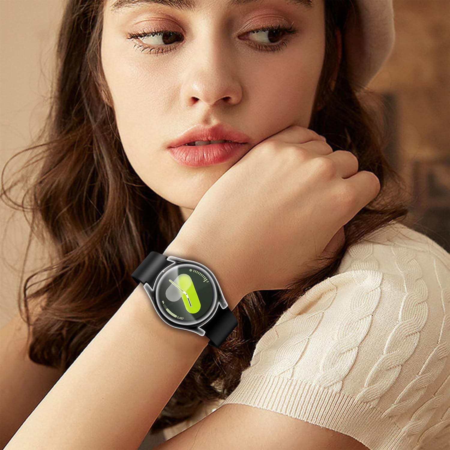 ivoler 3 sztuki etui z folią ochronną do Samsung Galaxy Watch 7 40 mm, pełne pokrycie, odporne na uderzenia i zarysowania, ultracienkie, miękkie etui ochronne z termoplastycznego poliuretanu (TPU), 2