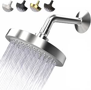 High Pressure Shower Head by Circle Splash -6 inch Chrome fixture-luxury rainfall -detachable water restrictor-tool-free installation with teflon tape