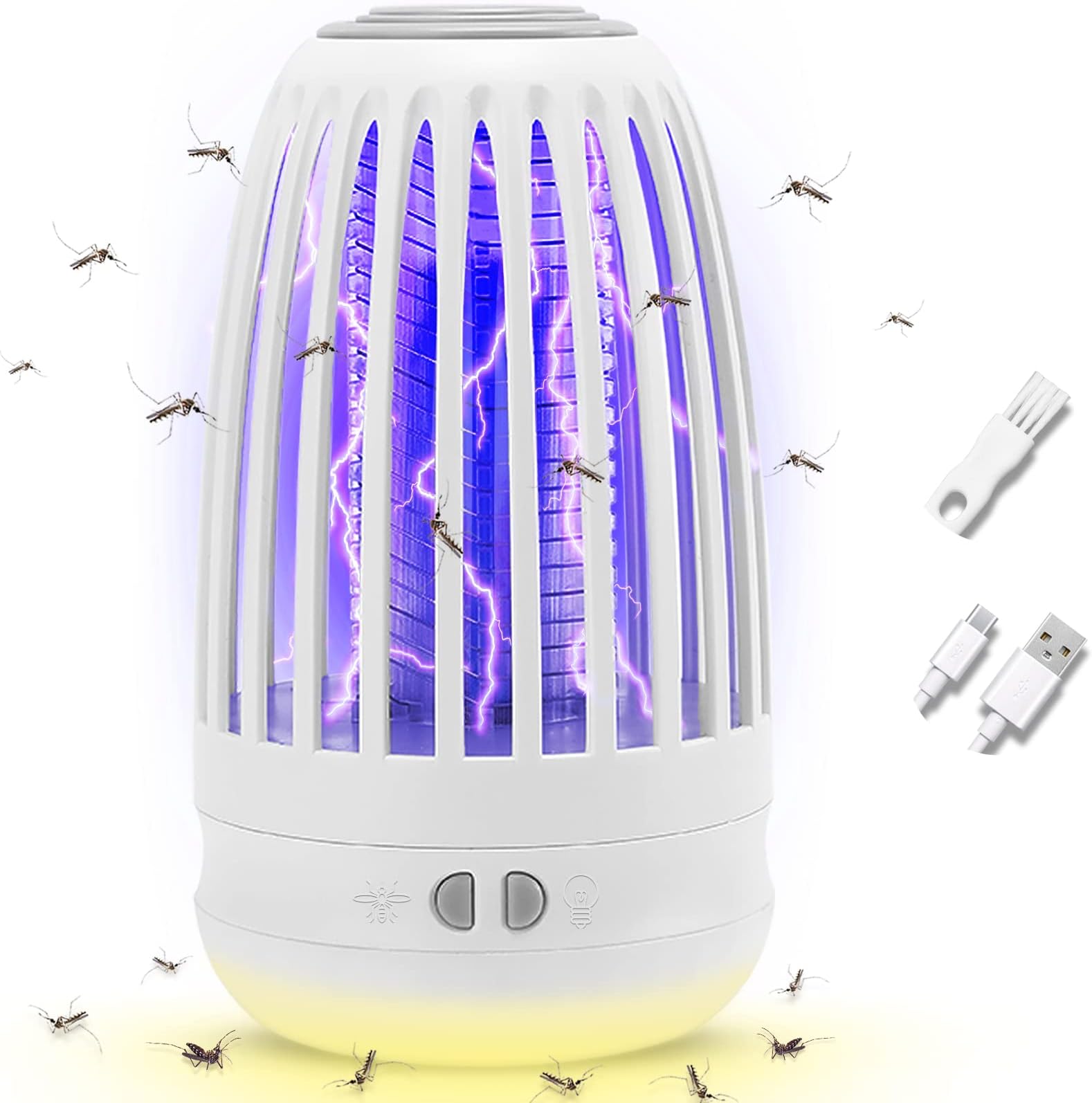 Mosquito Killer Lamp, Bug Zapper Insect Killer Fly Repellent Electric with Night Light, Powerful Mosquito Repellent Pest Control Traps for Indoor and Outdoor