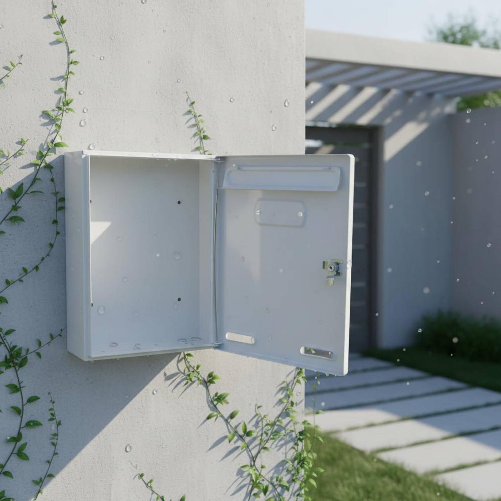 Cassetta le da Parete Esterna Cassetta Lettere Cassetta Cassetta Murale in Metallo Zincato con Slot Frontale E Serratura Robusta Spazio Adatta per Portico Ingresso Principale Recinzione