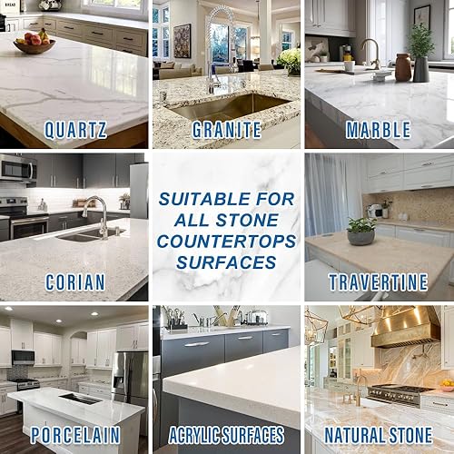 Miniatura 4 de Kit de reparación de virutas de cuarzo para encimera. Kit de reparación de mármol y granito. (blanco) - Repara rápidamente virutas de encimera,