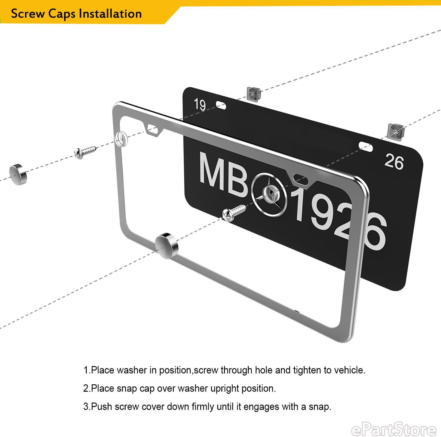 2 Hole Slim Style Polished Stainless Steel License Plate Frame Mirror Finish, Chrome