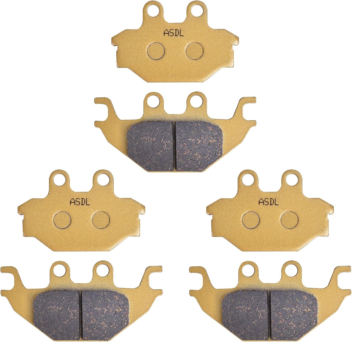 Front and Rear Brake Pads Kit Ceramic Fit for CAN-AM DS250 2006-2022 for Kawasaki for Brute Force 300 KVF 300 2012-2024 for KYMCO MXU 300 2006-2021 UXV 500 2008-2021