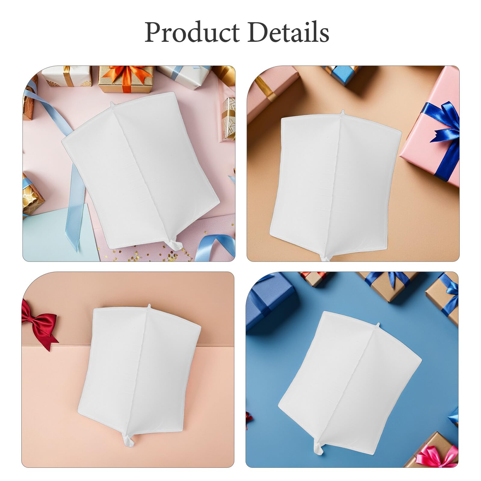 WOONEKY 20 Unidades Globo Blanco Decorativo para Boda Superficie para Escribir, Ligero Material Pa en Forma de Cubo para Eventos Interiores y Celebraciones