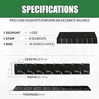 Vista 7 de EZISO - Pesos de rueda de 12 oz, color negro, peso de rueda con respaldo adhesivo de 0.5 onzas (144 unidades, paquete de 72 onzas)