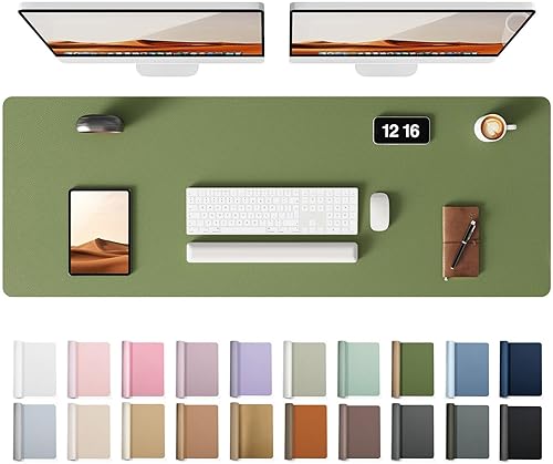 Miniatura 264 de YSAGi Protector de escritorio de cuero, tapete de oficina, alfombrilla grande para mouse, antideslizante, de piel sintética, almohadilla