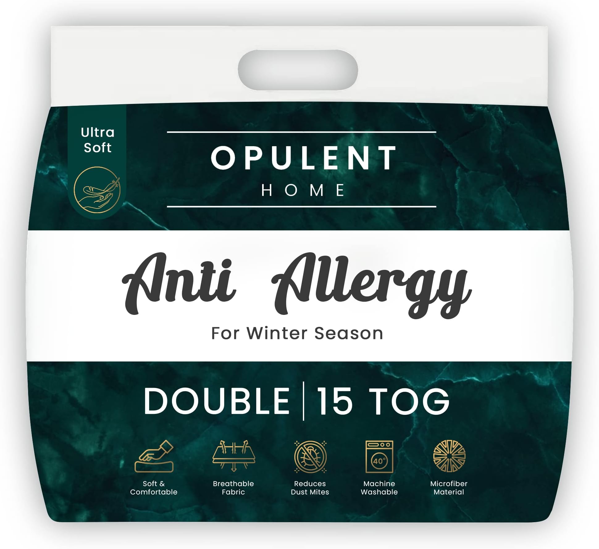 Opulent Home 15 Tog Anti-Allergy Winter Duvet - Premium Lightweight Quilt Bedding Comforter for Better and Healthier Sleep - Double