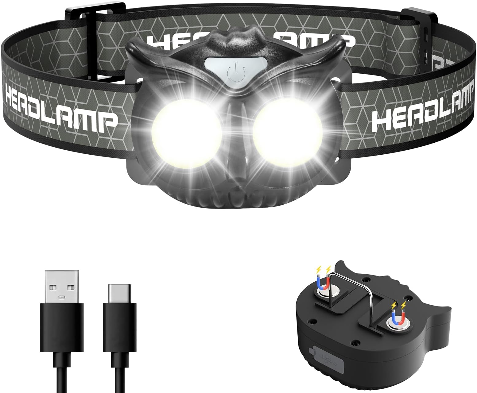Lsnisni Headlamp Rechargeable, 4 Pack LED Kids Headlamp with Red Light, Glass Rustic Flower Arrangement for Farmhouse, Party, Boho Decor