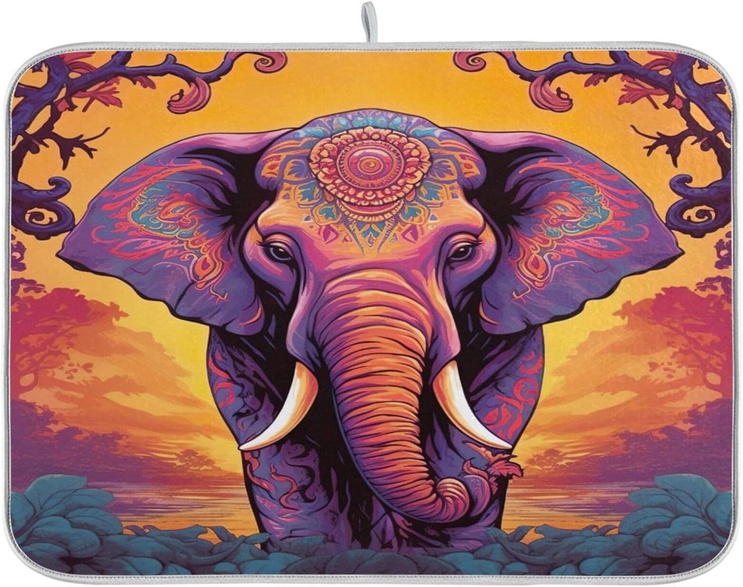 Indian Elephant Dish Drying Mat for Kitchen Counter
