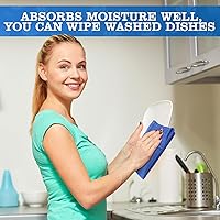 Vista 8 de Toallas quirúrgicas Huck de algodón, color: azul. 15" x 25" – Paquete de 12 piezas.