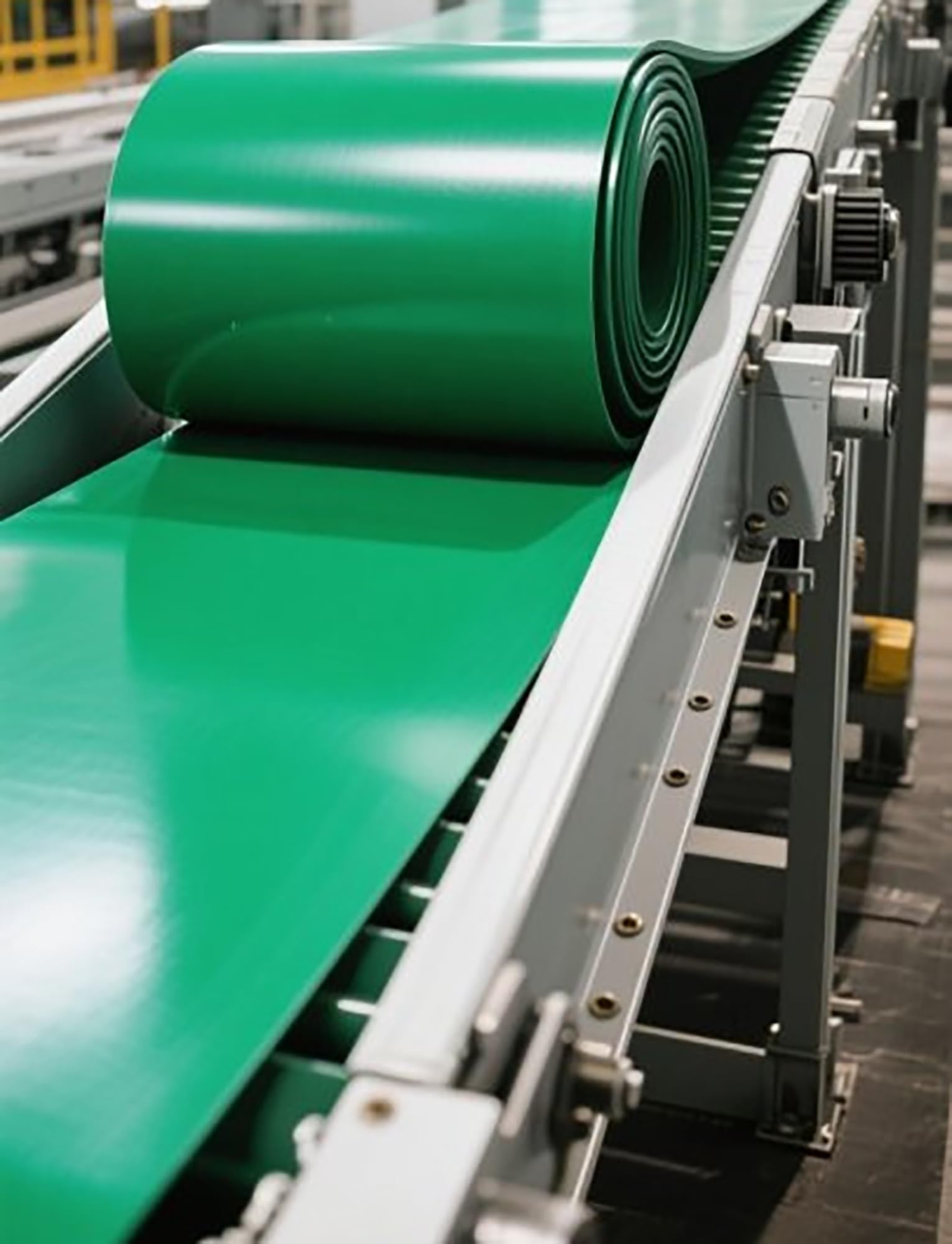 Cinta transportadora industrial de PVC para un transporte eficiente de dispositivos electrónicos y eléctricos, material flexible y duradero para un rendimiento óptimo