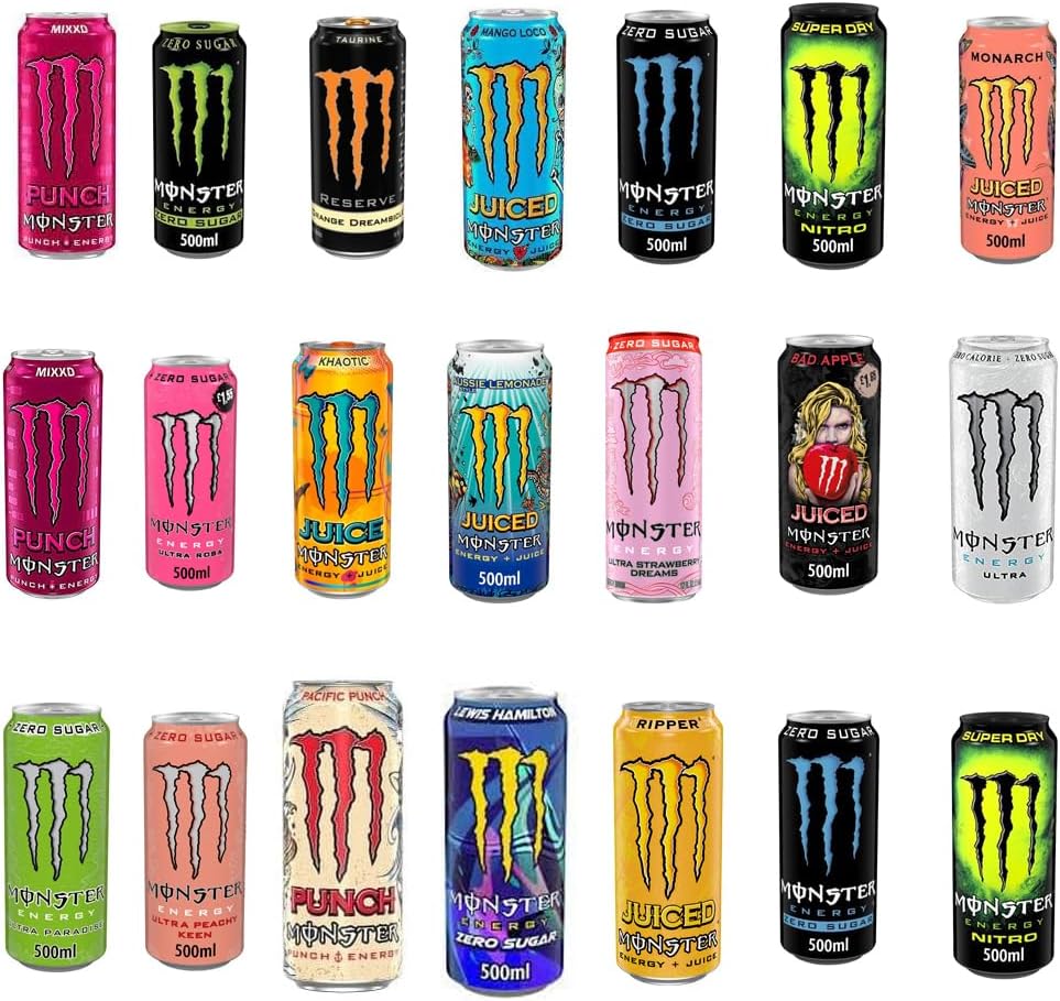 Monster Energy Drink - 12 Flavors, Zero Sugar & Juiced Varieties - 12 x 500ml Bundle by Bhakti Trading Ltd