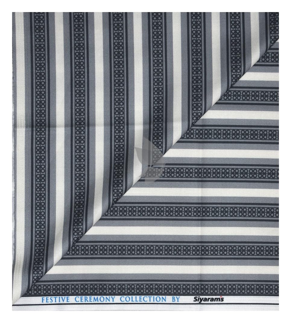 siyaram's Festive Ceremony Collection Vertical Striped Pattern with HEMP blended Grey colour Unstitched Shirt Fabric - 1.6 Mts / VV2257-picture-6