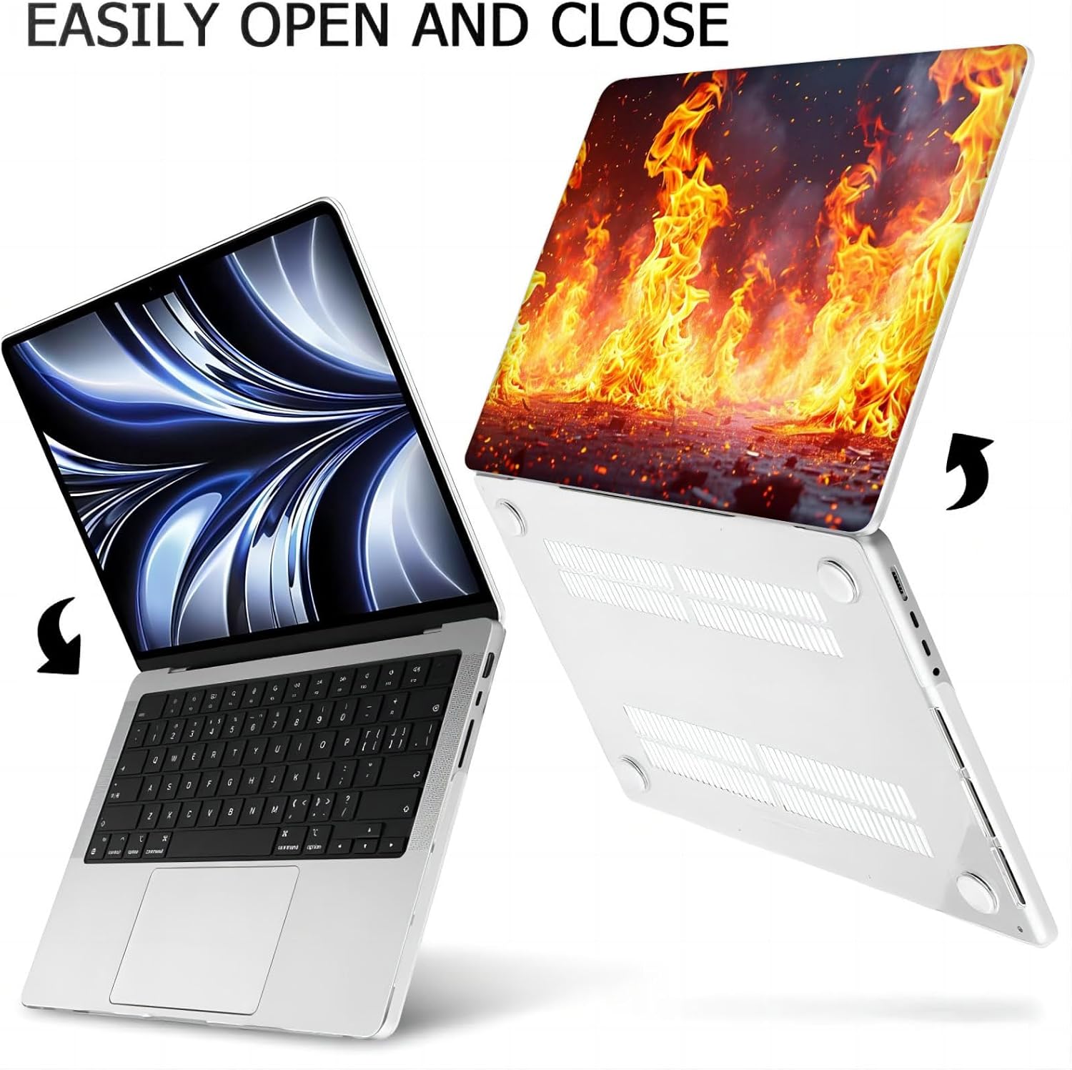 Compatible with MacBook Neo 13-inch, Hard Shell Case with Keyboard Cover and Screen Protector (A3404 A18 Pro chip, 2026 Release) - Fire Flames MC21544