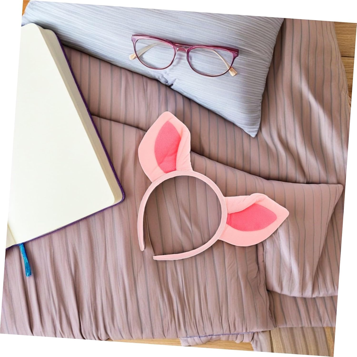 DOITOOL Animals Ears Headband - Pig Ears Headband Pink Hair Hoop Halloween Animal Cosplay Headwear Halloween Cosplay Costume Headbands for Party Favors