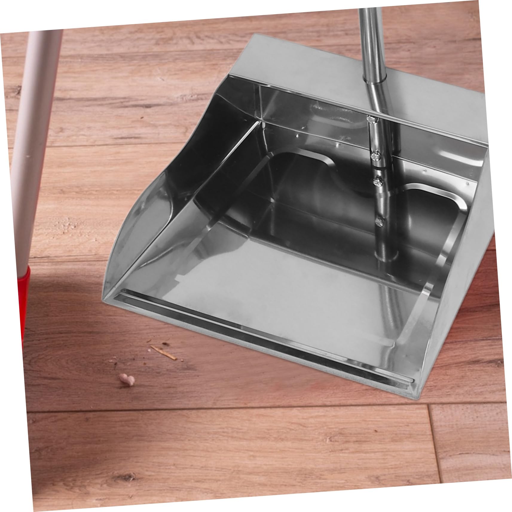 Recogedor de Polvo Inoxidable con Mango Cómodo Capacidad Jumbo y Resistente para Interior y Exterior Pala Metálica para Basura y Limpieza de Hogar